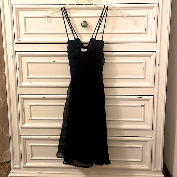 Black Dress. XS.  Worn Once.  Great Shape.  Double Layer - Picture 3 of 5